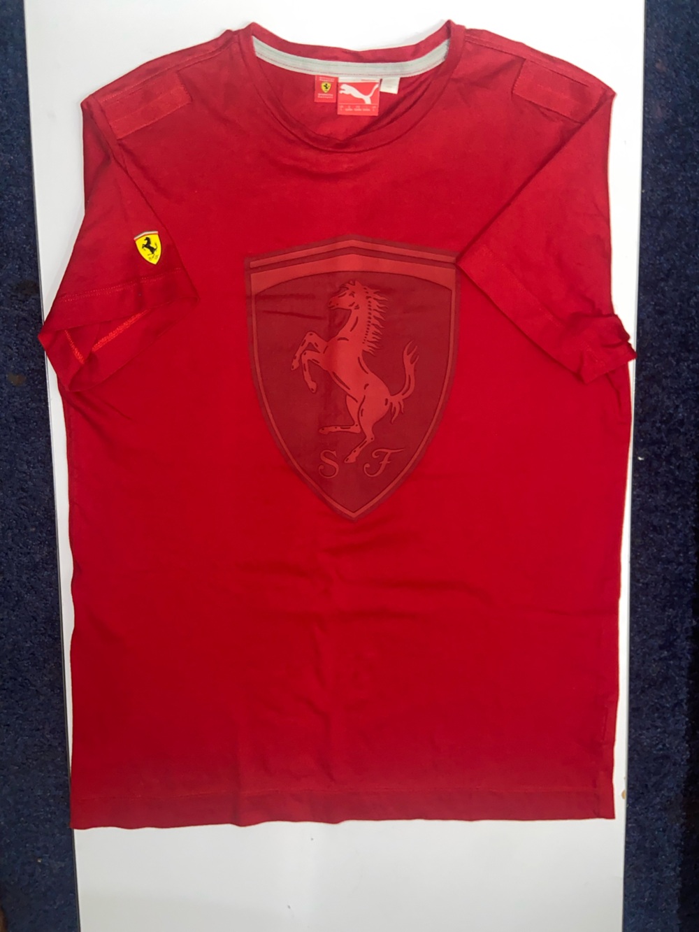 Puma Red Short Sleeve Tee with Shield Crest